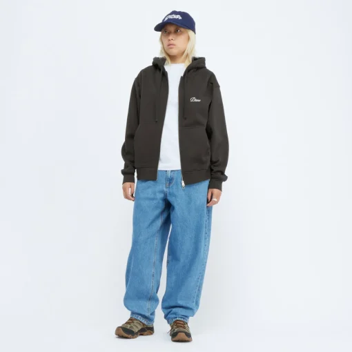 Cursive Small Logo Zip-Hoodie>Dime MTL Store